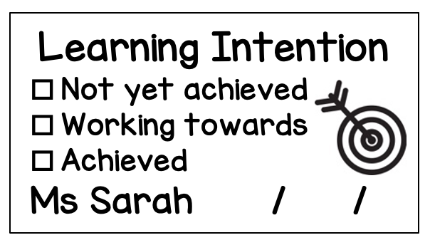 Personalised Learning Intention Rectangle Stamp - STAMP IT, By Miss. M