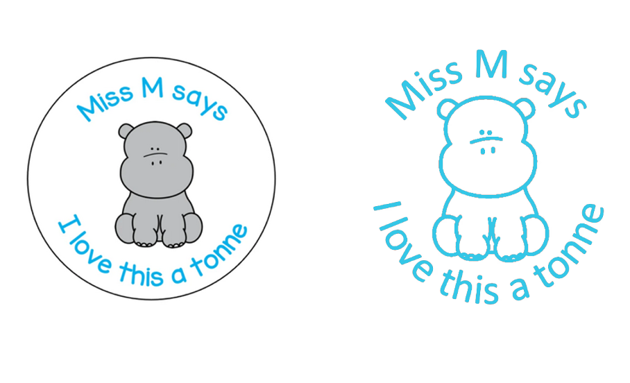 Hippo Stamp and Sticker Set - STAMP IT, By Miss. M