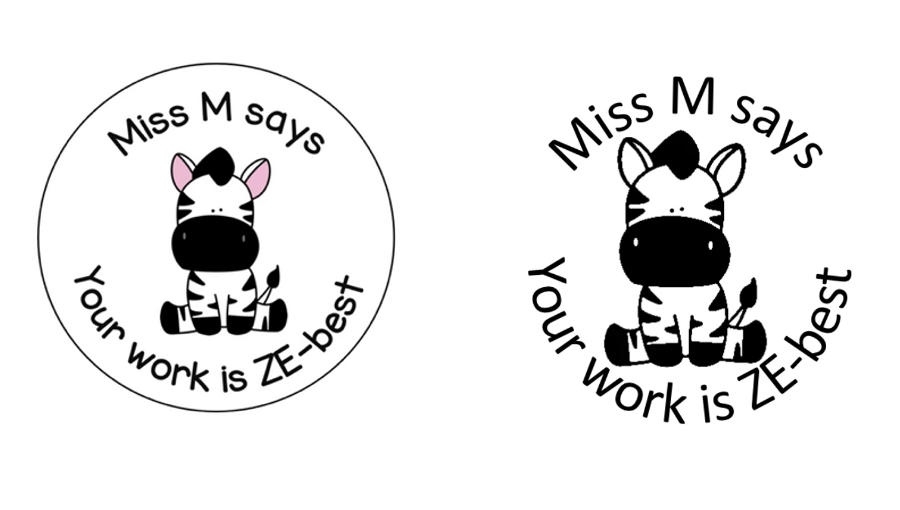 Zebra Stamp and Sticker Set - STAMP IT, By Miss. M