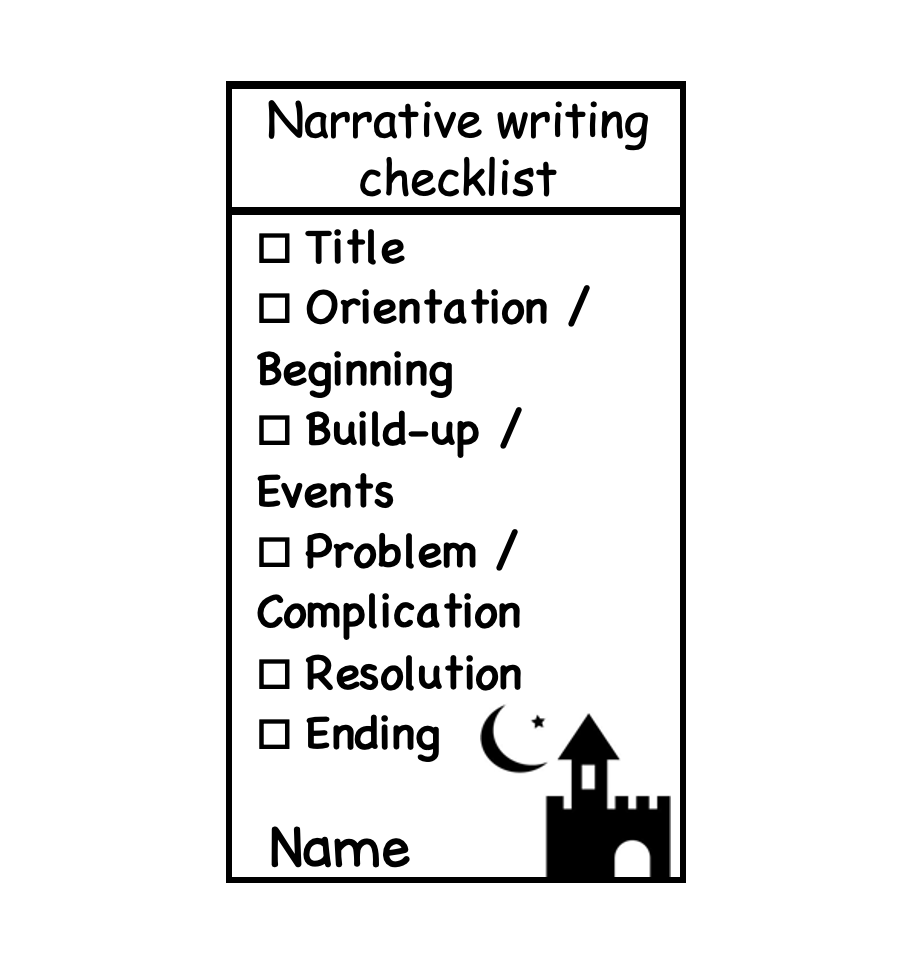 Narrative Writing Checklist Stamp - STAMP IT, By Miss. M
