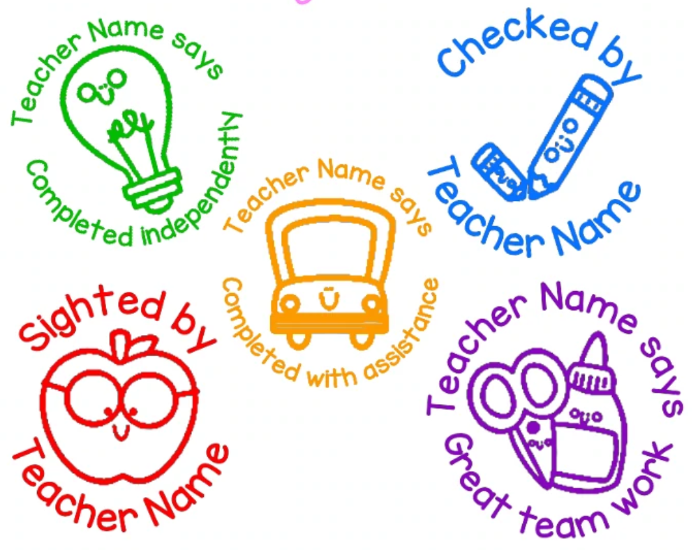 School Themed Stamp Set STAMP IT, By Miss. M