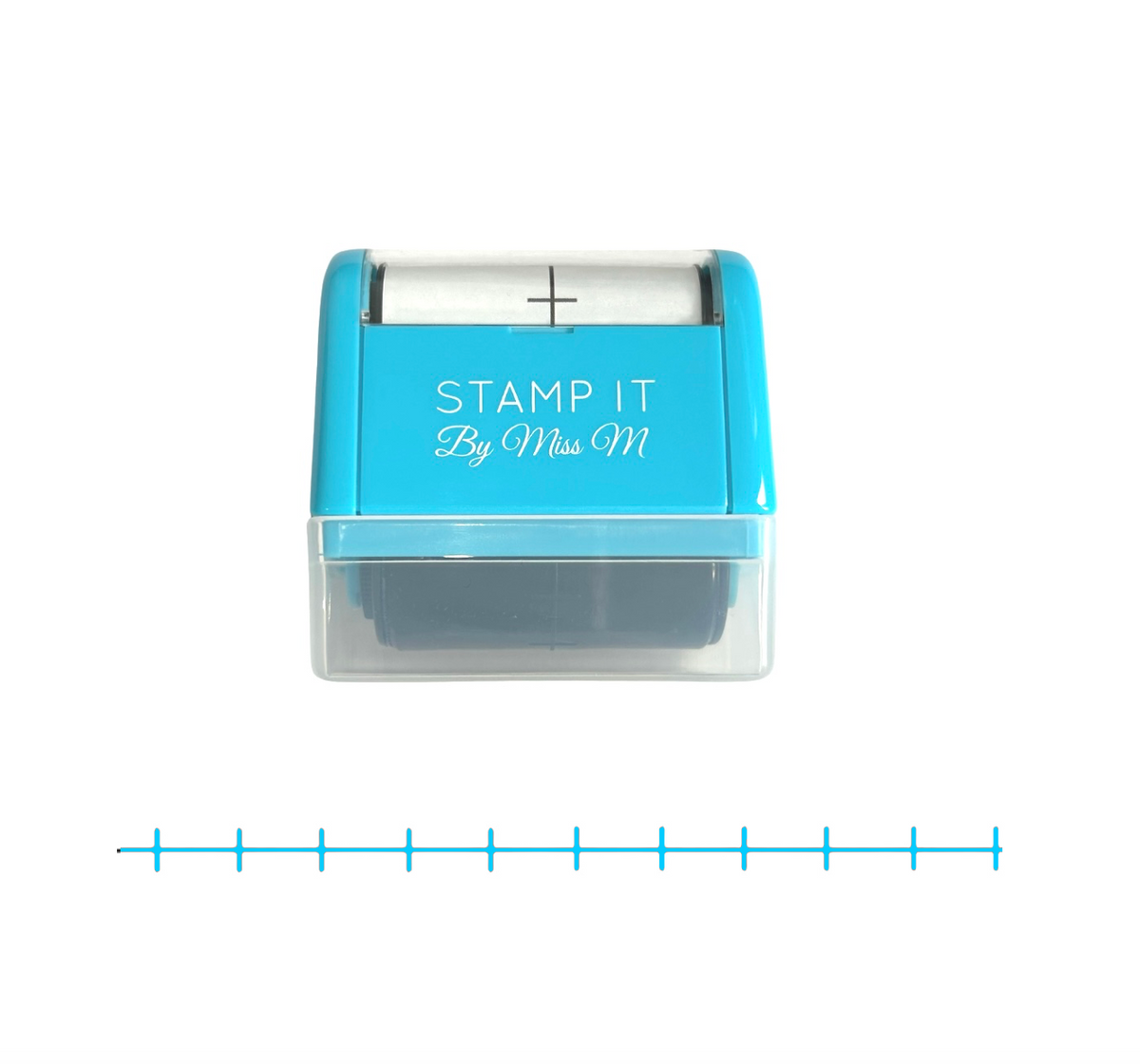 Blue Number Line Roller Stamp 9mm spaces STAMP IT, By Miss. M