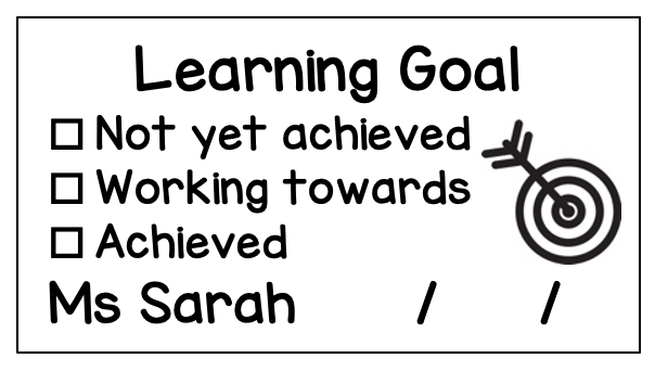 Personalised Learning Goal Rectangle Stamp - STAMP IT, By Miss. M