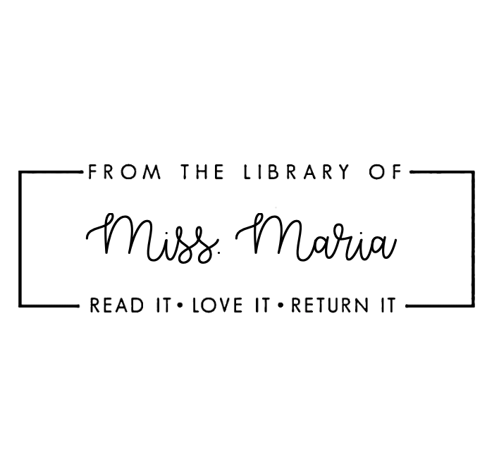Modern Library Stamp rectangle - STAMP IT, By Miss. M