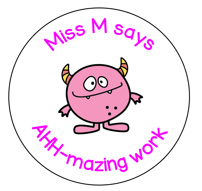 Pink Ahhmazing Monster sticker sheet - STAMP IT, By Miss. M