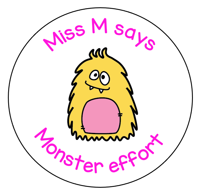 Yellow Monster sticker sheet - STAMP IT, By Miss. M