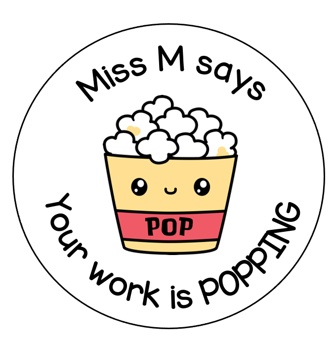 Popcorn sticker sheet - STAMP IT, By Miss. M