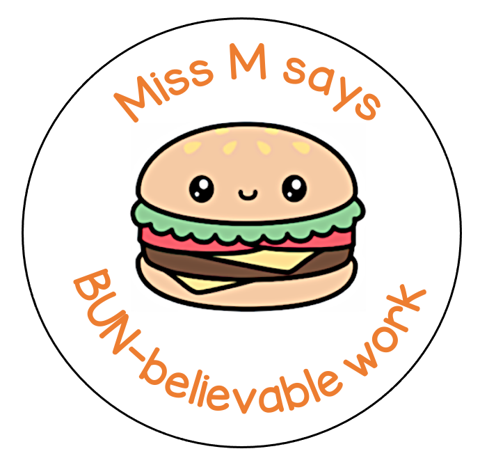 Burger sticker sheet - STAMP IT, By Miss. M