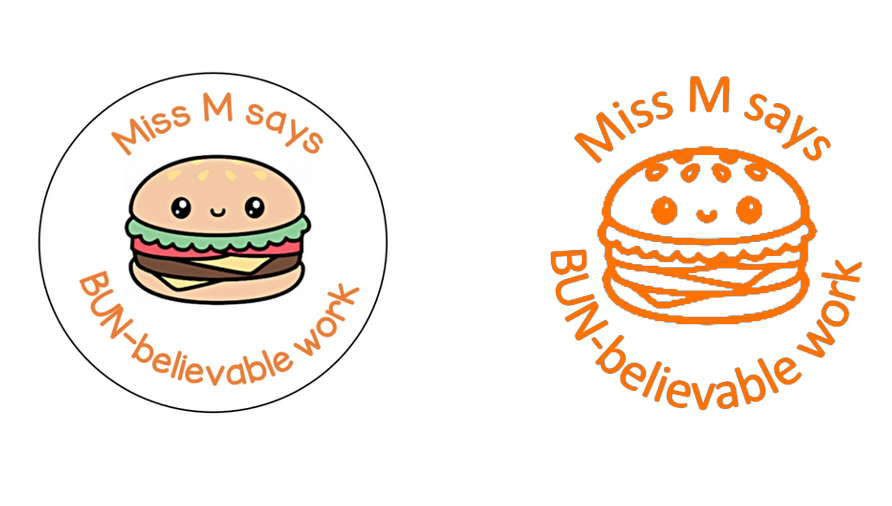 Burger Stamp and Sticker Set - STAMP IT, By Miss. M