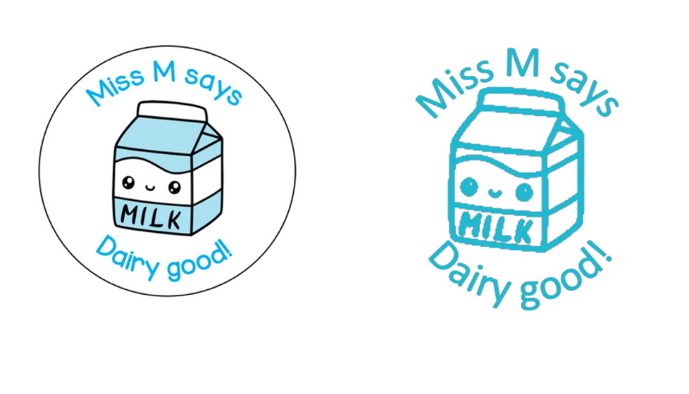 Milk Carton Stamp and Sticker Set - STAMP IT, By Miss. M