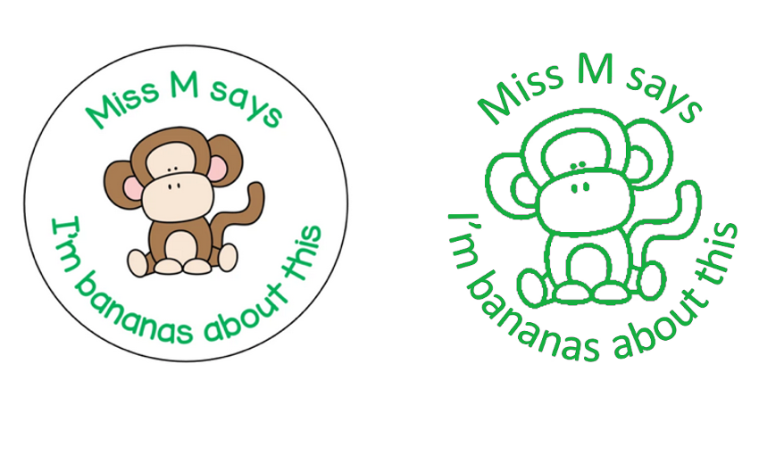 Monkey Stamp and Sticker Set - STAMP IT, By Miss. M