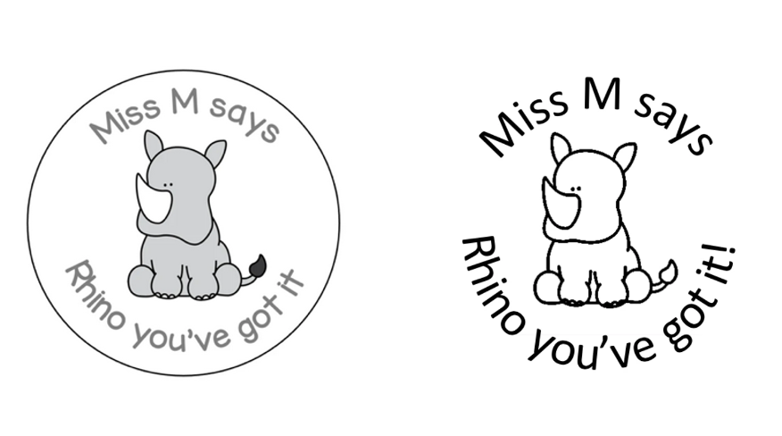 Rhino Stamp and Sticker Set - STAMP IT, By Miss. M