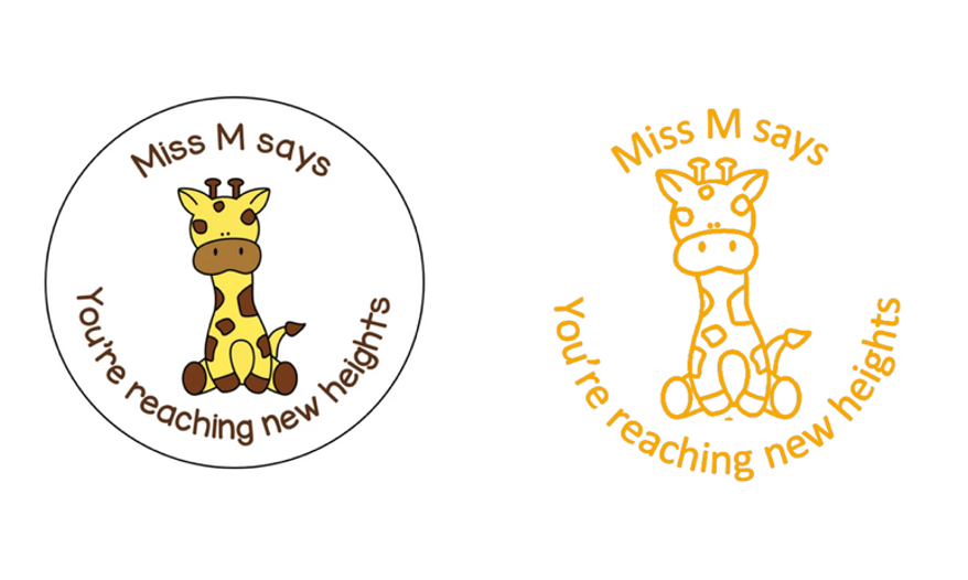 Giraffe Stamp and Sticker Set - STAMP IT, By Miss. M