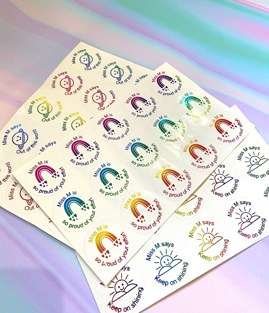 Over the Rainbow Foiled Sticker Sheet - STAMP IT, By Miss. M