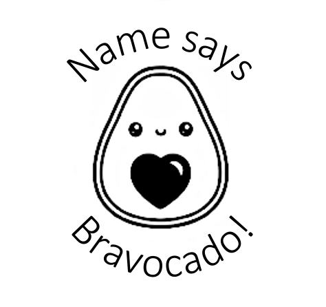 Avocado with face Round Stamp - STAMP IT, By Miss. M