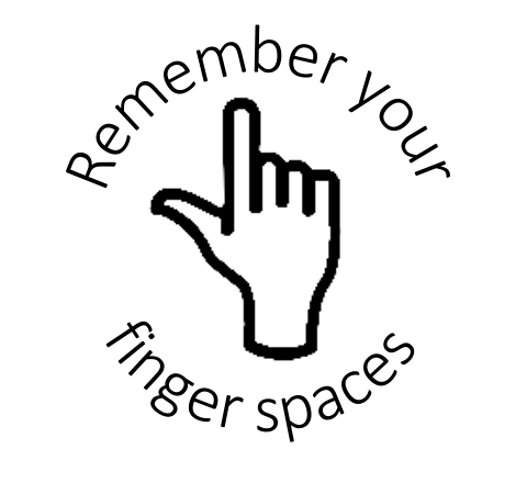 Remember your finger spaces stamp - STAMP IT, By Miss. M