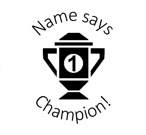 Champion trophy stamp - STAMP IT, By Miss. M