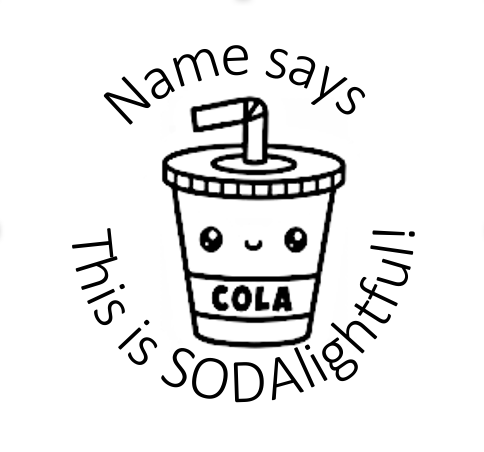 Cola / Soda with face Round Stamp - STAMP IT, By Miss. M