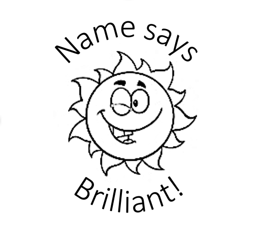 Winking sun round stamp - STAMP IT, By Miss. M