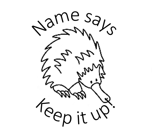 Eden Pollard Echidna Stamp Round - STAMP IT, By Miss. M