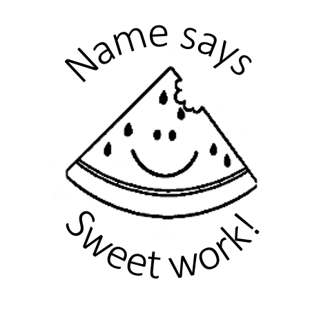 Watermelon with face stamp round - STAMP IT, By Miss. M