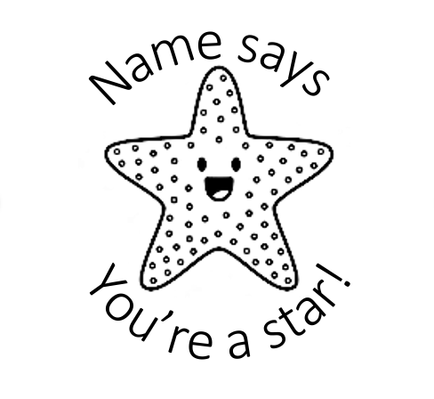 Starfish Stamp round - STAMP IT, By Miss. M