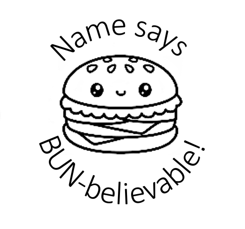 Burger with face Round Stamp - STAMP IT, By Miss. M