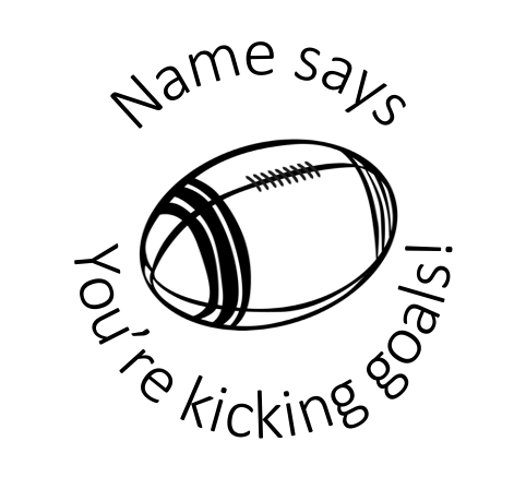 Football / Rugby round stamp - STAMP IT, By Miss. M