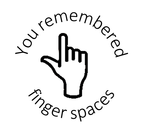 You remembered finger spaces stamp - STAMP IT, By Miss. M
