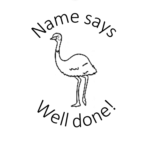 Eden Pollard Emu Stamp Round - STAMP IT, By Miss. M