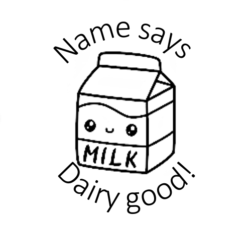 Milk Carton with face Round Stamp - STAMP IT, By Miss. M