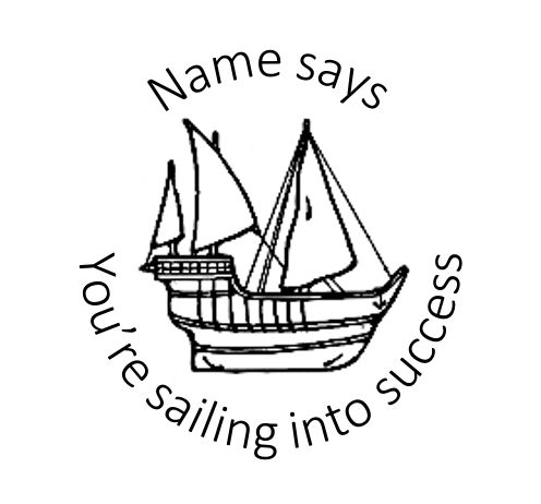 Sail boat round stamp - STAMP IT, By Miss. M