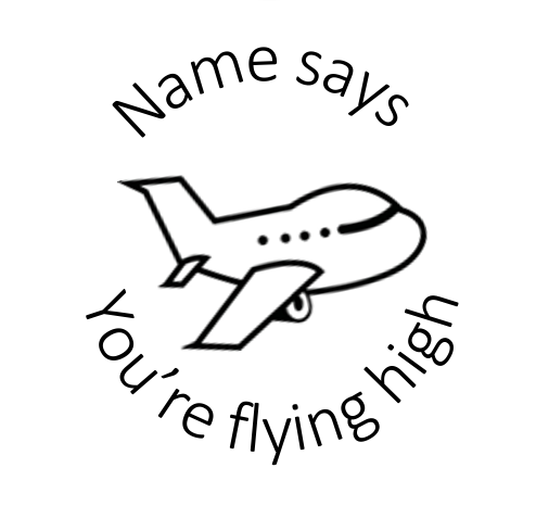 Plane stamp Flying high round - STAMP IT, By Miss. M