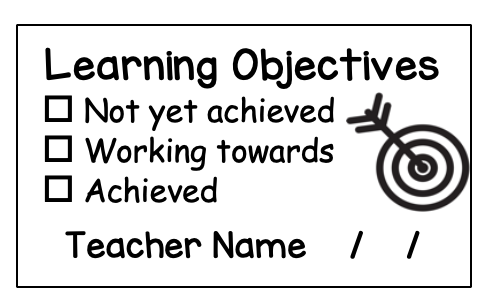 Personalised Learning Objectives Rectangle Stamp - STAMP IT, By Miss. M